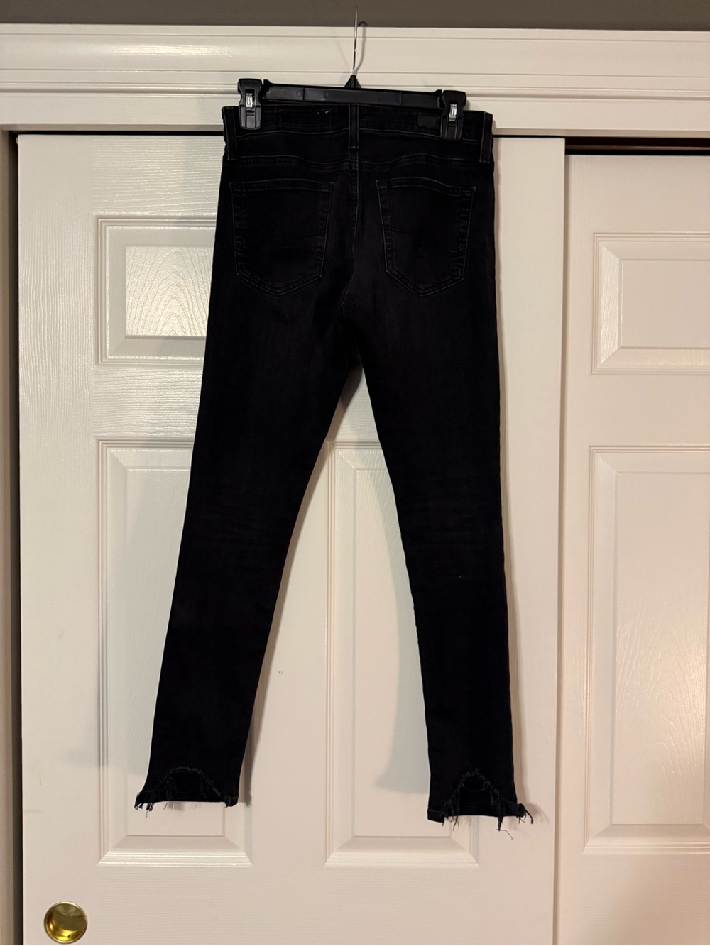 AG Adriano Goldschmied Women's Black Skinny Jeans with Raw Hem